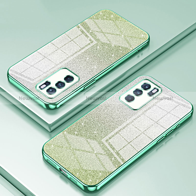 Ultra-thin Transparent TPU Soft Case Cover SY2 for Oppo Reno6 Pro 5G Green