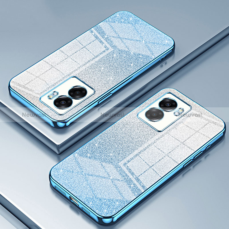 Ultra-thin Transparent TPU Soft Case Cover SY2 for Realme V23 5G Blue