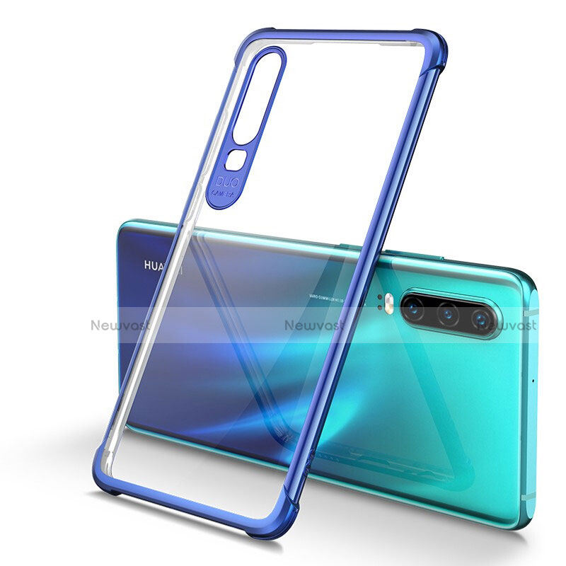 Ultra-thin Transparent TPU Soft Case Cover U01 for Huawei P30 Blue