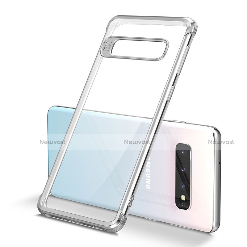 Ultra-thin Transparent TPU Soft Case Cover U01 for Samsung Galaxy S10 Silver