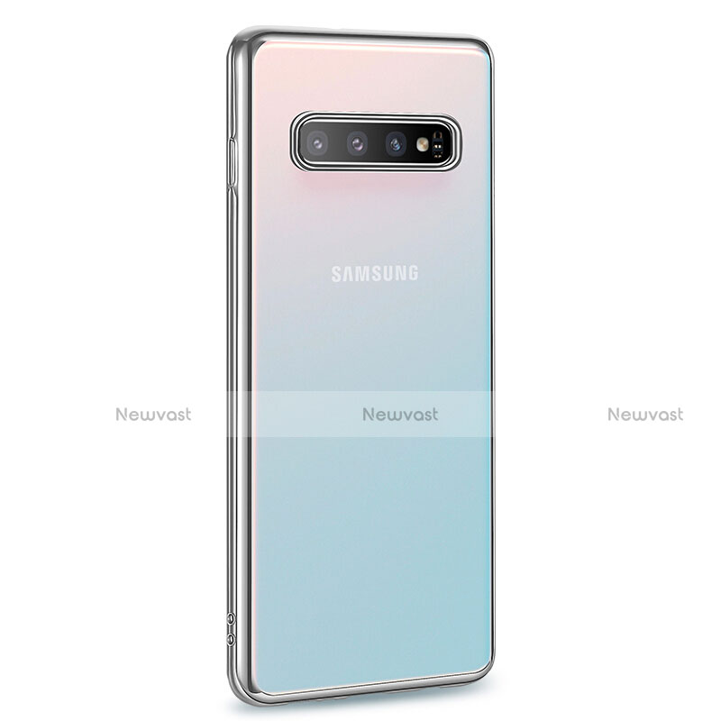 Ultra-thin Transparent TPU Soft Case Cover U03 for Samsung Galaxy S10 Plus Silver