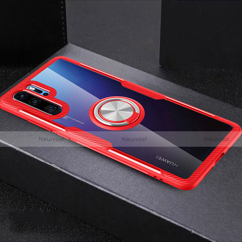 Ultra-thin Transparent TPU Soft Case Cover with Finger Ring Stand C03 for Huawei P30 Pro New Edition