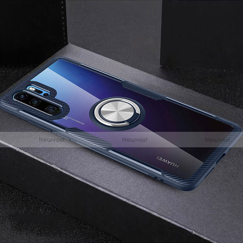 Ultra-thin Transparent TPU Soft Case Cover with Finger Ring Stand C03 for Huawei P30 Pro New Edition