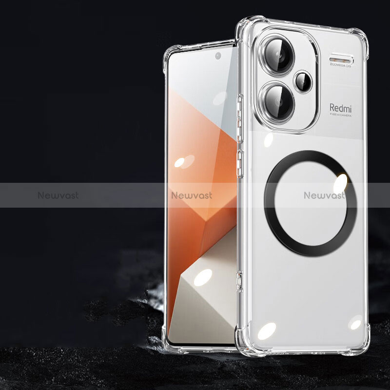 Ultra-thin Transparent TPU Soft Case Cover with Mag-Safe Magnetic for Xiaomi Redmi Note 13 Pro+ Plus 5G Black