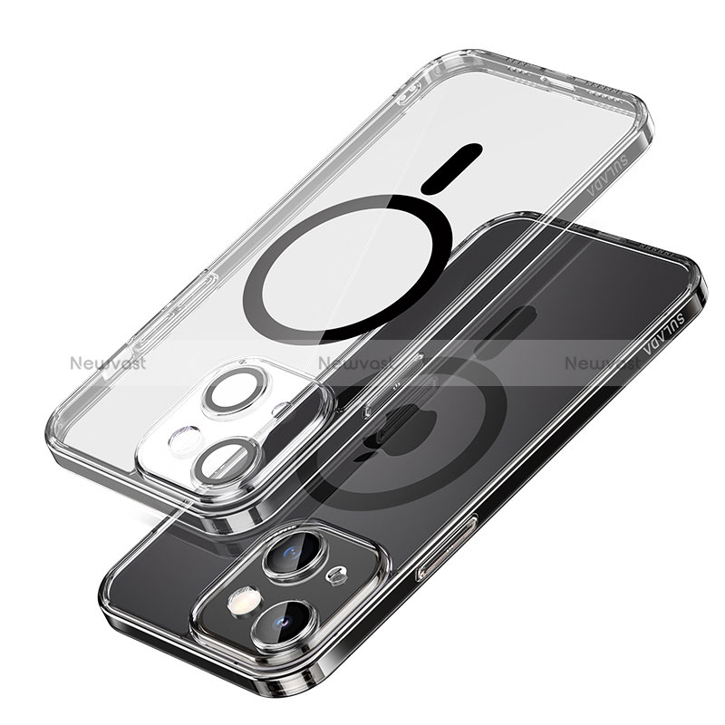 Ultra-thin Transparent TPU Soft Case Cover with Mag-Safe Magnetic LD1 for Apple iPhone 13 Black