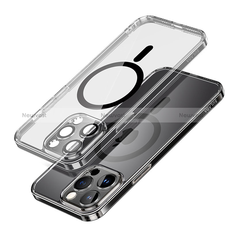 Ultra-thin Transparent TPU Soft Case Cover with Mag-Safe Magnetic LD1 for Apple iPhone 13 Pro Black