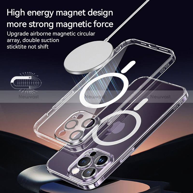 Ultra-thin Transparent TPU Soft Case Cover with Mag-Safe Magnetic LD1 for Apple iPhone 14 Pro Max