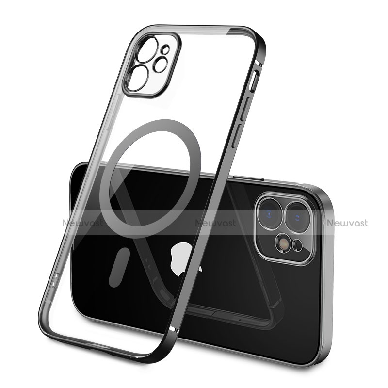 Ultra-thin Transparent TPU Soft Case Cover with Mag-Safe Magnetic M01 for Apple iPhone 12 Mini Black