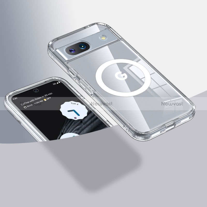 Ultra-thin Transparent TPU Soft Case Cover with Mag-Safe Magnetic QK1 for Google Pixel 8a 5G