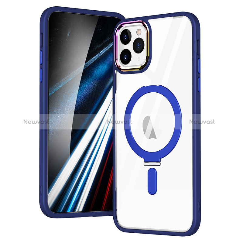 Ultra-thin Transparent TPU Soft Case Cover with Mag-Safe Magnetic SD1 for Apple iPhone 11 Pro Blue