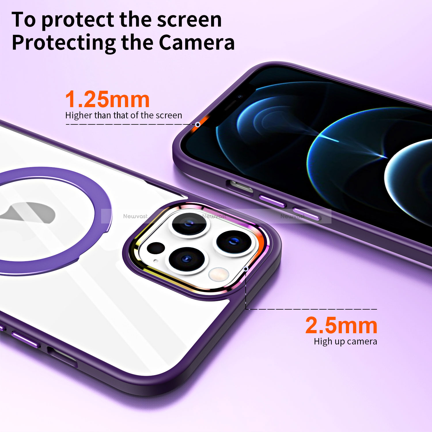 Ultra-thin Transparent TPU Soft Case Cover with Mag-Safe Magnetic SD1 for Apple iPhone 12 Pro