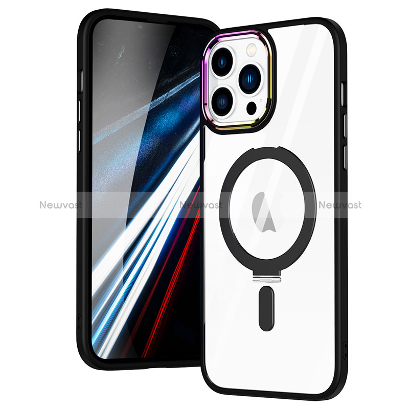 Ultra-thin Transparent TPU Soft Case Cover with Mag-Safe Magnetic SD1 for Apple iPhone 13 Pro Max Black
