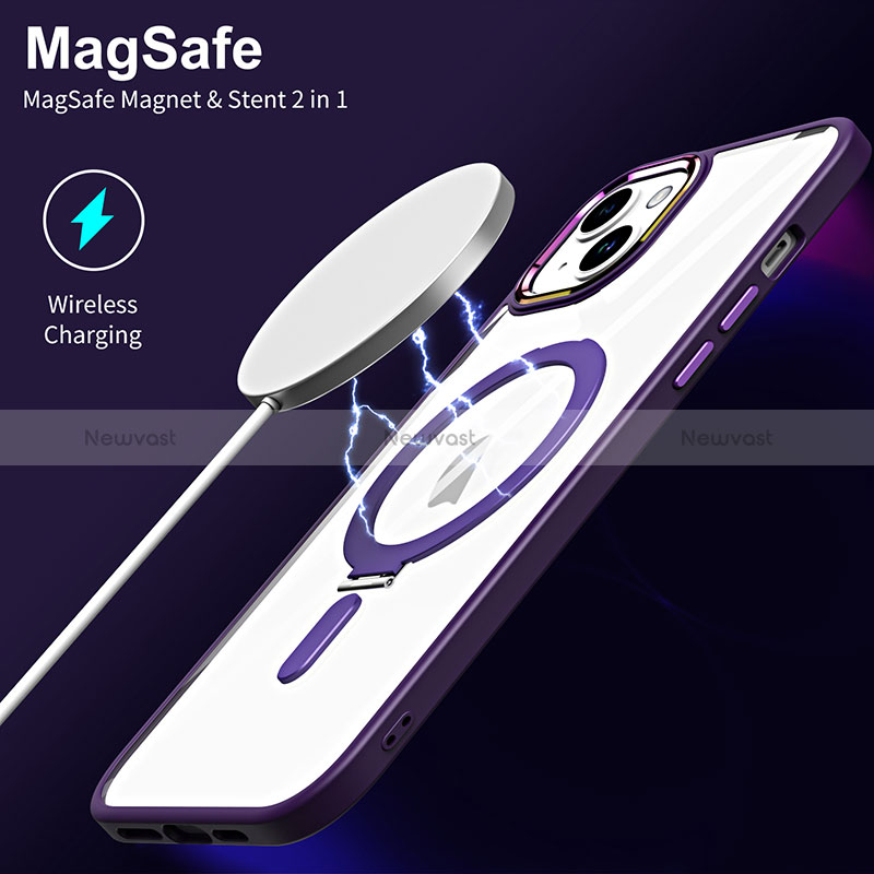 Ultra-thin Transparent TPU Soft Case Cover with Mag-Safe Magnetic SD1 for Apple iPhone 14