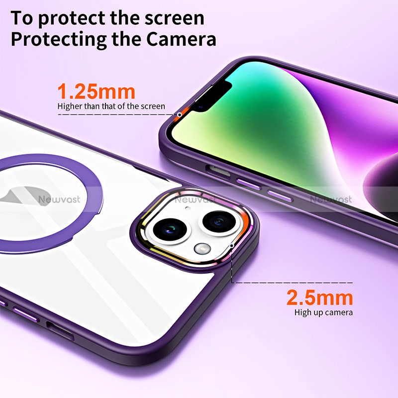 Ultra-thin Transparent TPU Soft Case Cover with Mag-Safe Magnetic SD1 for Apple iPhone 14 Plus