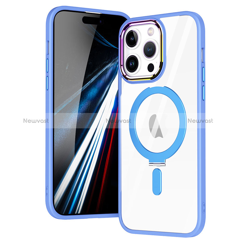 Ultra-thin Transparent TPU Soft Case Cover with Mag-Safe Magnetic SD1 for Apple iPhone 14 Pro Sky Blue