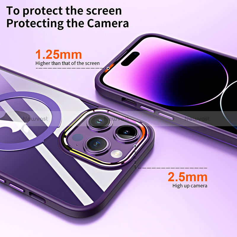 Ultra-thin Transparent TPU Soft Case Cover with Mag-Safe Magnetic SD1 for Apple iPhone 15 Pro