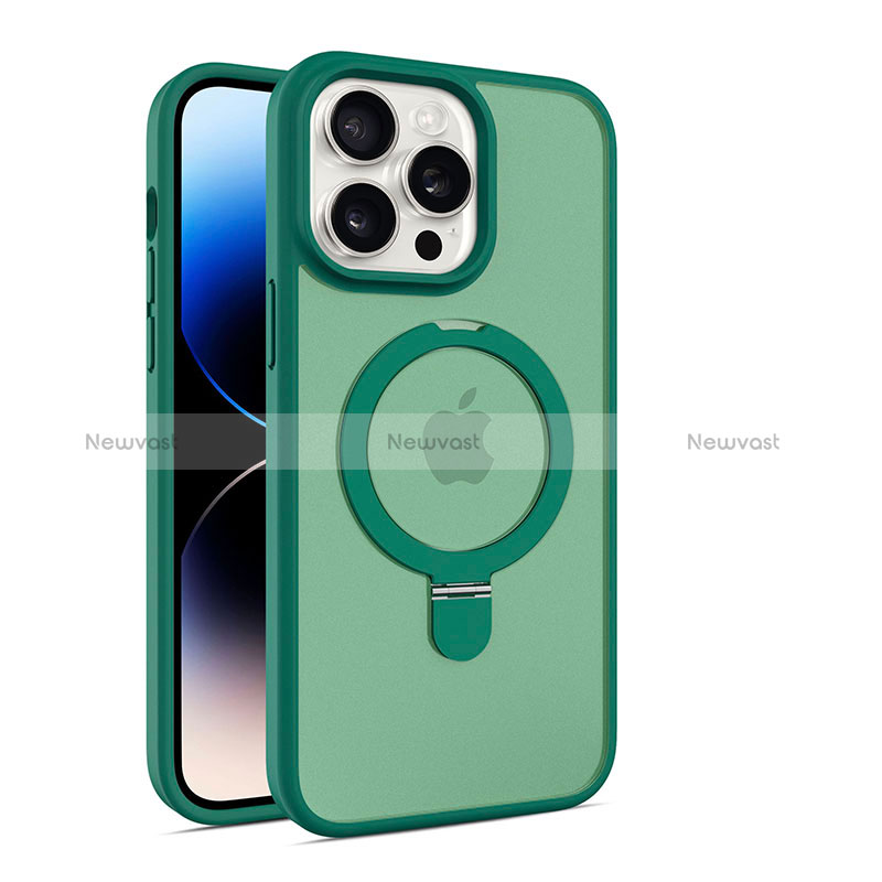 Ultra-thin Transparent TPU Soft Case Cover with Mag-Safe Magnetic T02 for Apple iPhone 14 Pro Green