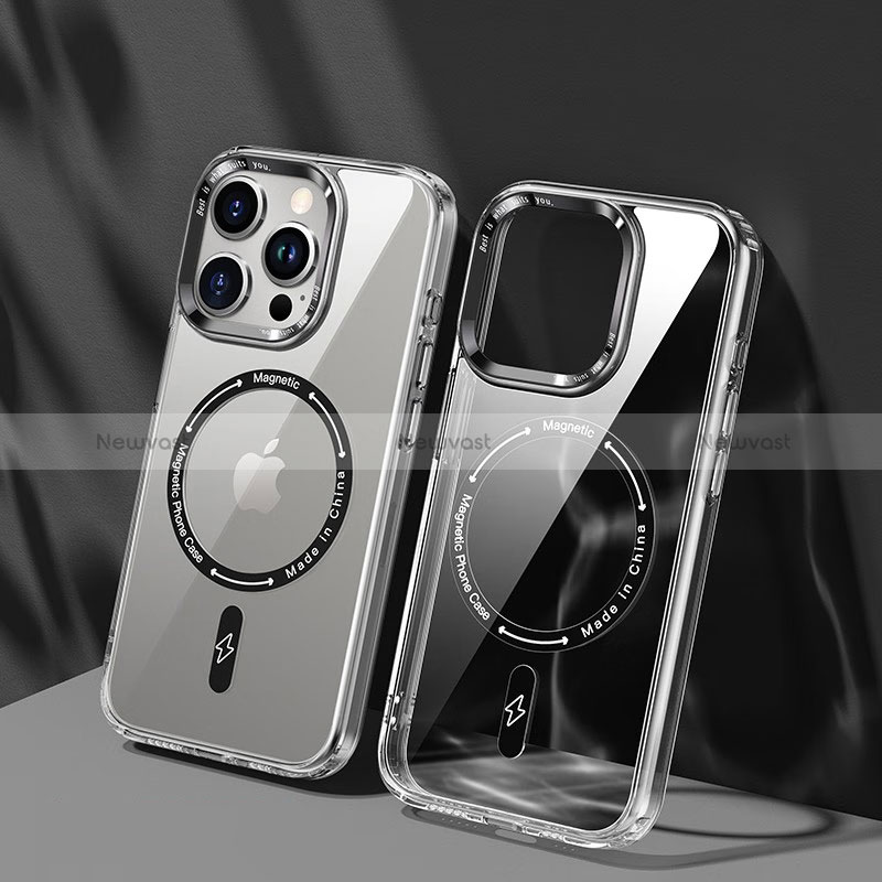 Ultra-thin Transparent TPU Soft Case Cover with Mag-Safe Magnetic TB1 for Apple iPhone 14 Pro Max Clear