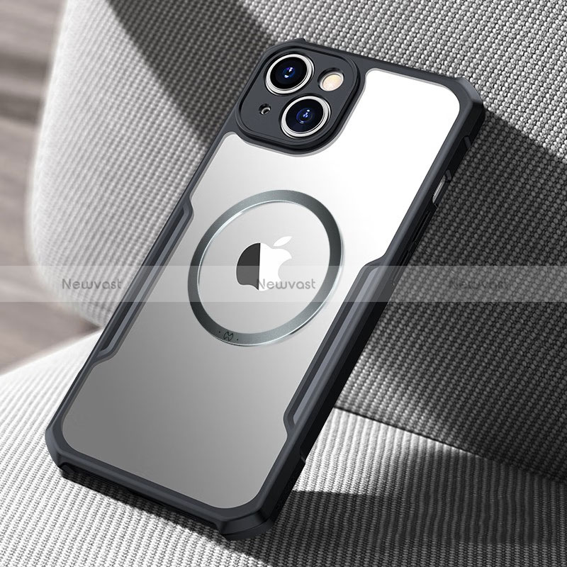 Ultra-thin Transparent TPU Soft Case Cover with Mag-Safe Magnetic XD3 for Apple iPhone 13 Black