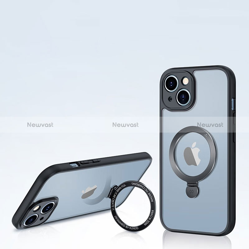 Ultra-thin Transparent TPU Soft Case Cover with Mag-Safe Magnetic XD4 for Apple iPhone 13 Black