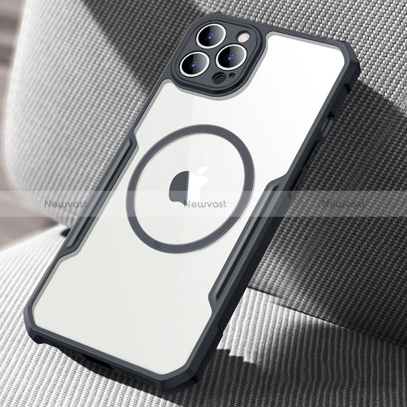 Ultra-thin Transparent TPU Soft Case Cover with Mag-Safe Magnetic XD5 for Apple iPhone 13 Pro Black