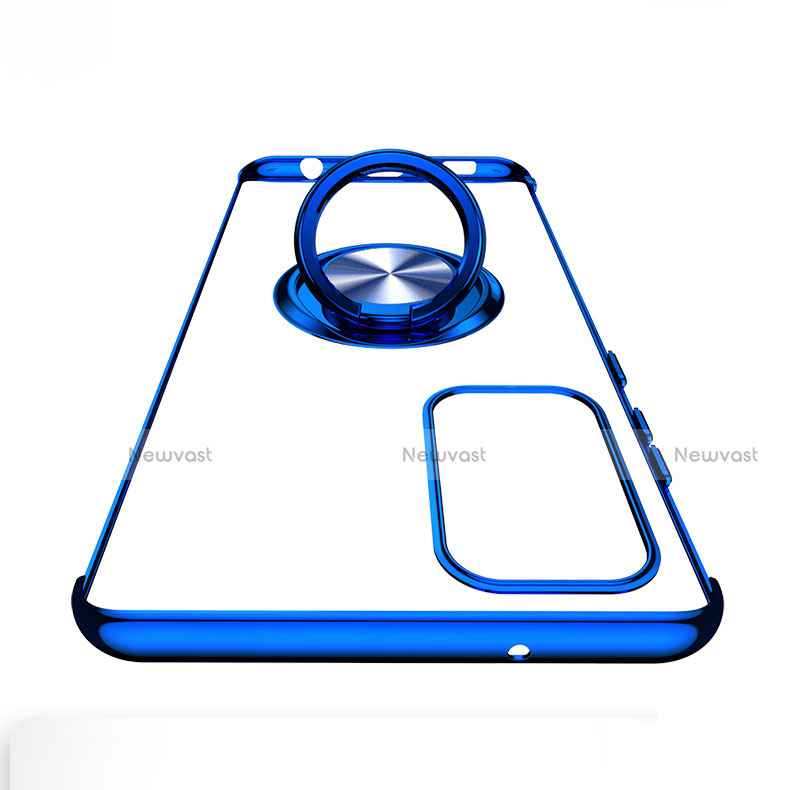 Ultra-thin Transparent TPU Soft Case Cover with Magnetic Finger Ring Stand C01 for Samsung Galaxy S20 5G
