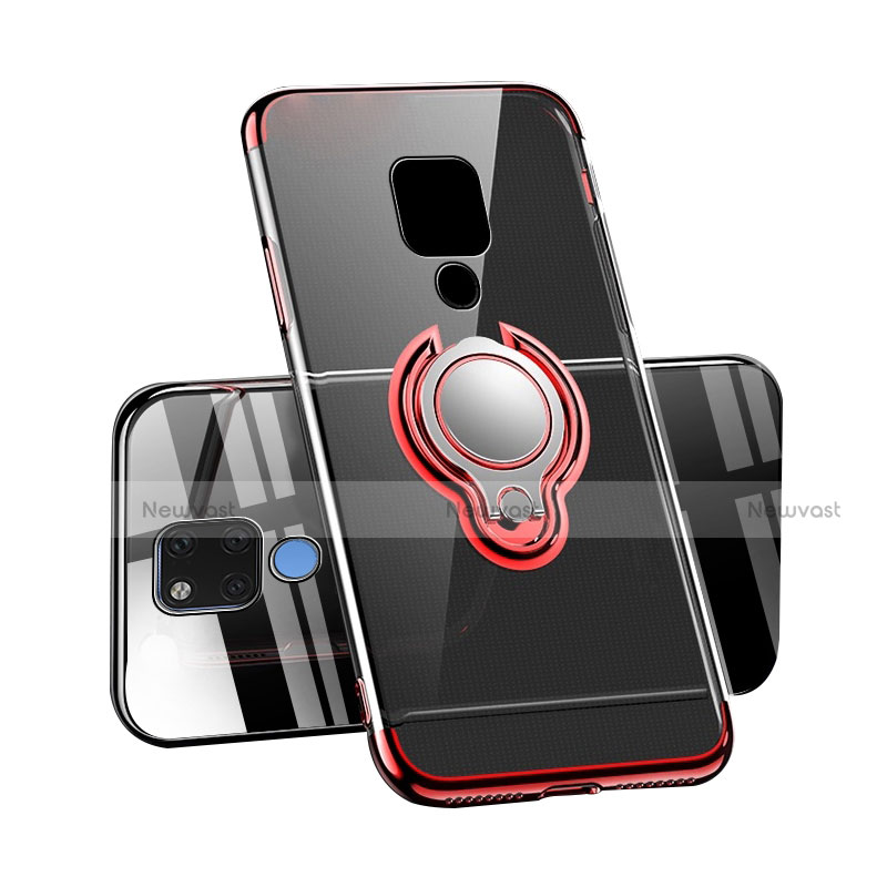 Ultra-thin Transparent TPU Soft Case Cover with Magnetic Finger Ring Stand C02 for Huawei Mate 20 X 5G