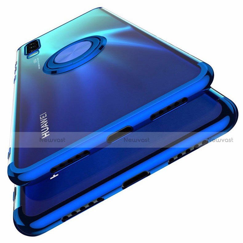 Ultra-thin Transparent TPU Soft Case Cover with Magnetic Finger Ring Stand C02 for Huawei P30