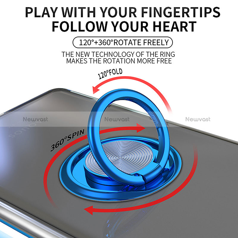 Ultra-thin Transparent TPU Soft Case Cover with Magnetic Finger Ring Stand for Sony Xperia Ace III