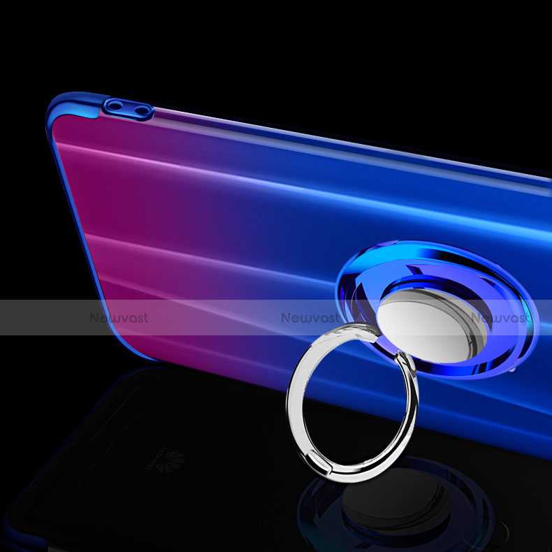 Ultra-thin Transparent TPU Soft Case Cover with Magnetic Finger Ring Stand S01 for Oppo K1