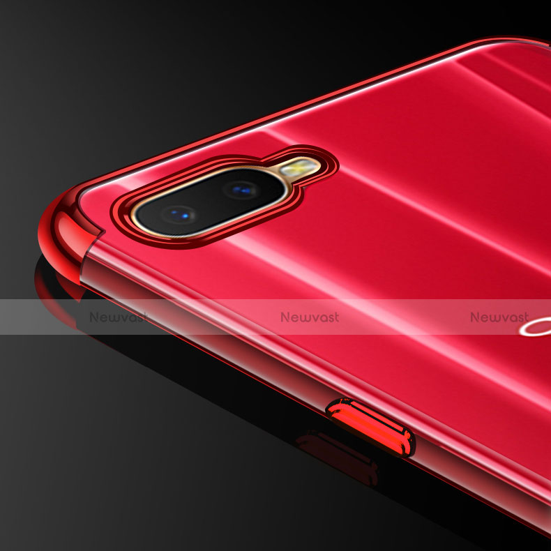 Ultra-thin Transparent TPU Soft Case Cover with Magnetic Finger Ring Stand S01 for Oppo R17 Neo