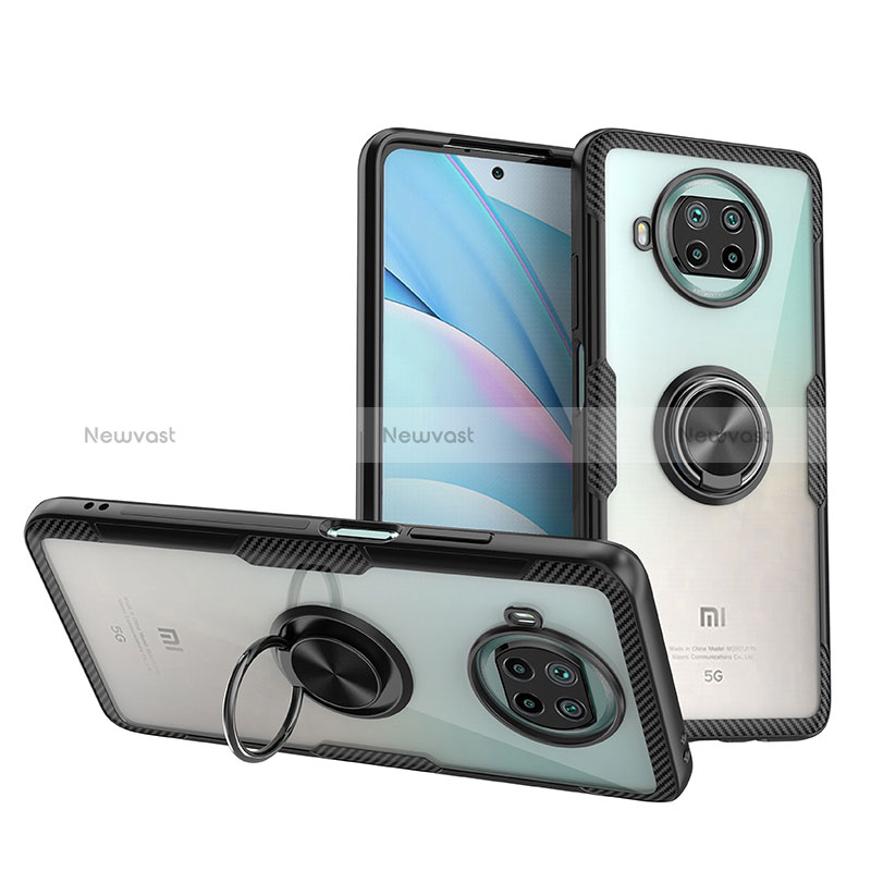 Ultra-thin Transparent TPU Soft Case Cover with Magnetic Finger Ring Stand ZL1 for Xiaomi Mi 10i 5G