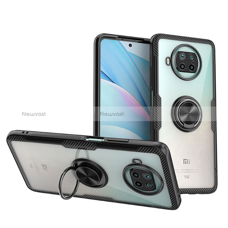 Ultra-thin Transparent TPU Soft Case Cover with Magnetic Finger Ring Stand ZL1 for Xiaomi Mi 10T Lite 5G