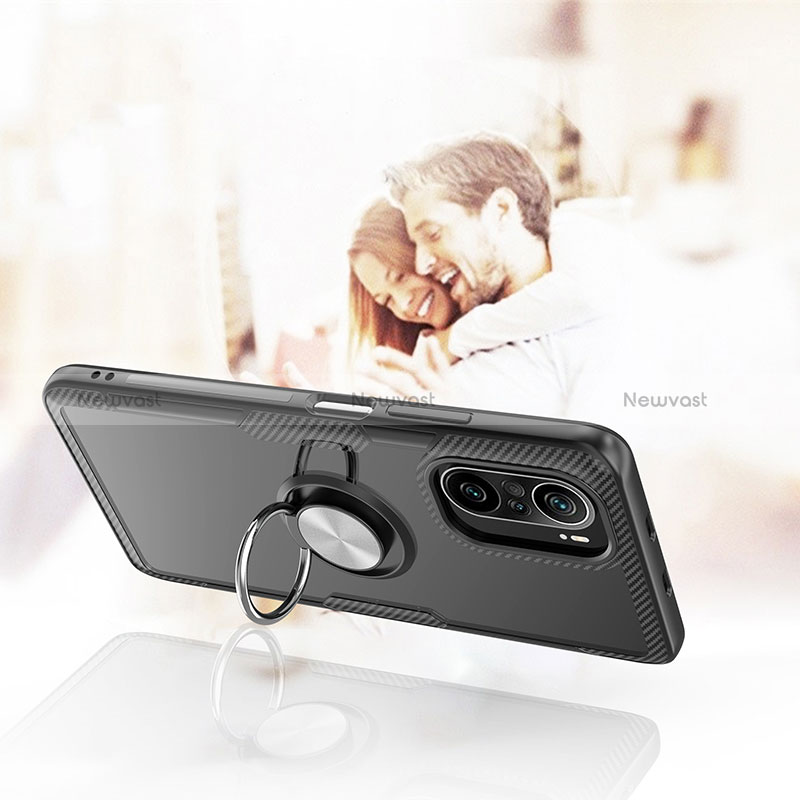 Ultra-thin Transparent TPU Soft Case Cover with Magnetic Finger Ring Stand ZL1 for Xiaomi Mi 11X Pro 5G