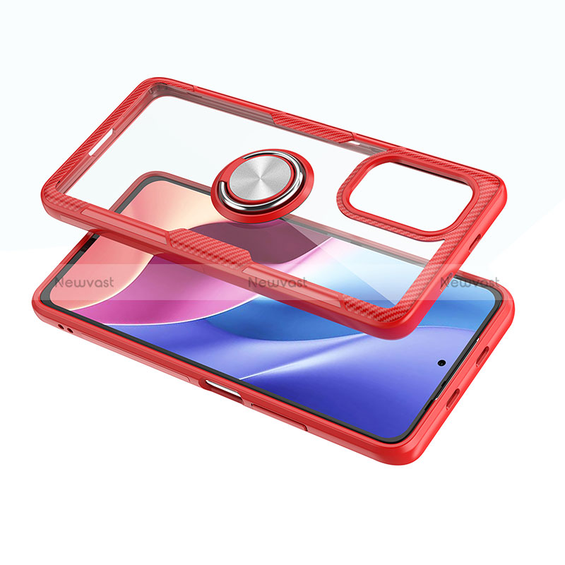 Ultra-thin Transparent TPU Soft Case Cover with Magnetic Finger Ring Stand ZL1 for Xiaomi Mi 11X Pro 5G