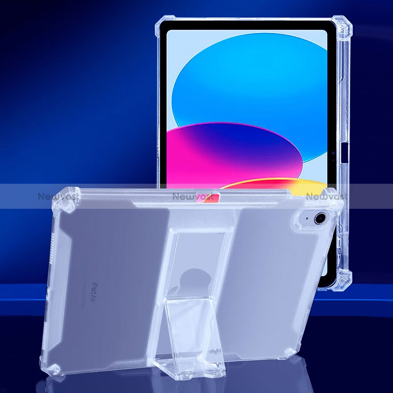 Ultra-thin Transparent TPU Soft Case Cover with Stand for Apple iPad 10.9 (2022) Clear
