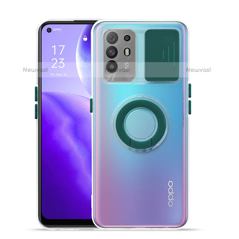 Ultra-thin Transparent TPU Soft Case Cover with Stand for Oppo F19 Pro+ Plus 5G