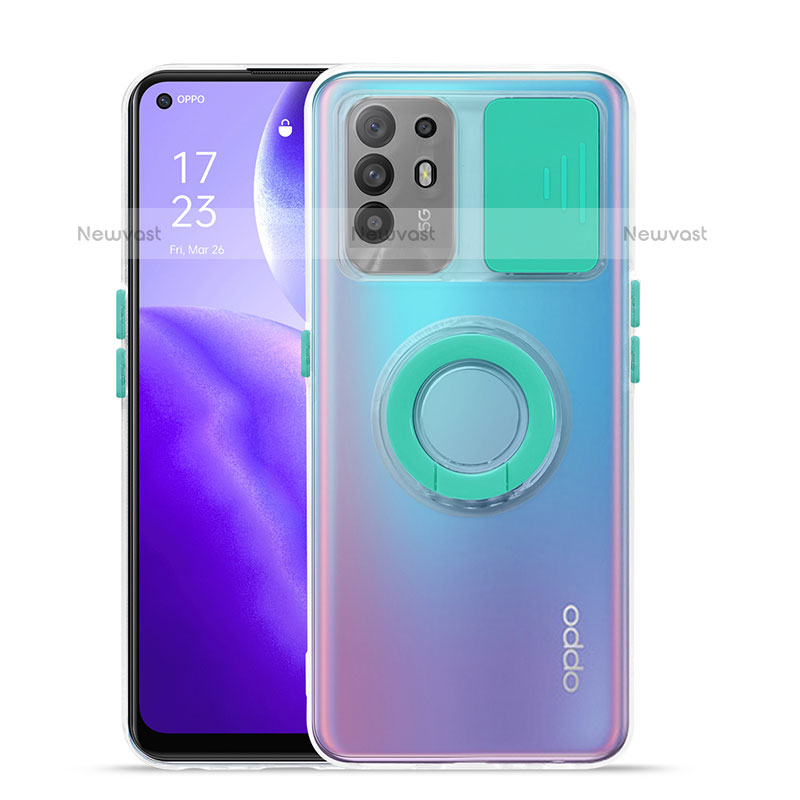 Ultra-thin Transparent TPU Soft Case Cover with Stand for Oppo F19 Pro+ Plus 5G