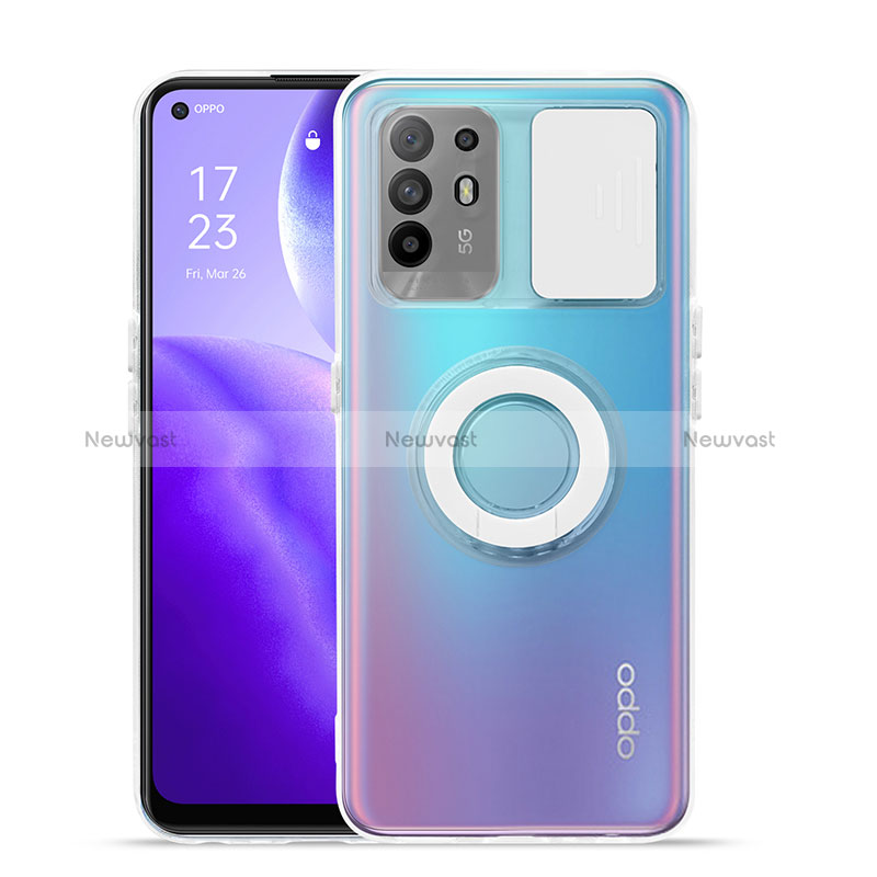 Ultra-thin Transparent TPU Soft Case Cover with Stand for Oppo Reno5 Z 5G