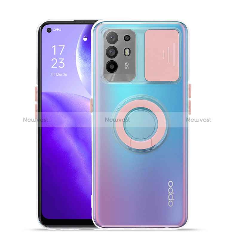 Ultra-thin Transparent TPU Soft Case Cover with Stand for Oppo Reno5 Z 5G