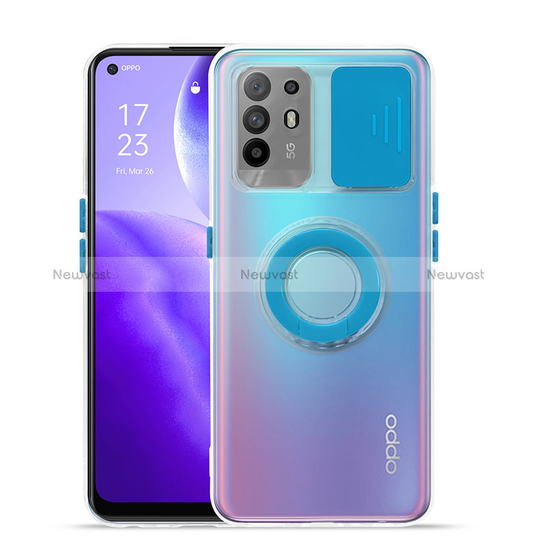 Ultra-thin Transparent TPU Soft Case Cover with Stand for Oppo Reno5 Z 5G