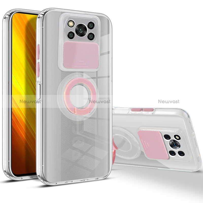 Ultra-thin Transparent TPU Soft Case Cover with Stand for Xiaomi Poco X3 NFC