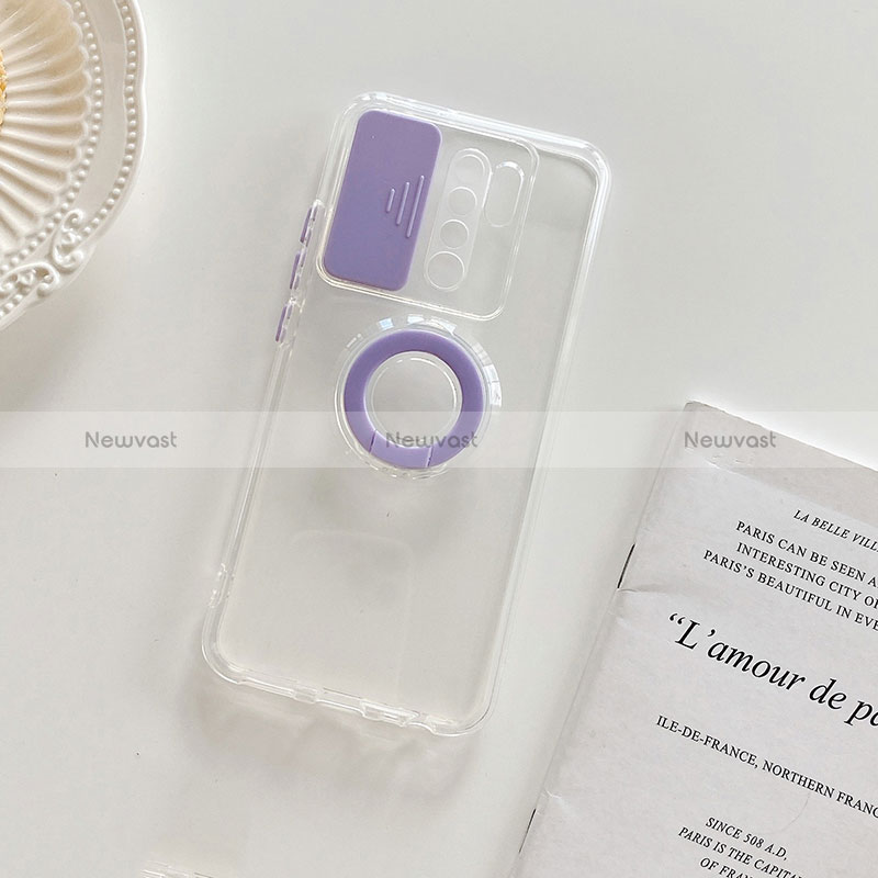 Ultra-thin Transparent TPU Soft Case Cover with Stand for Xiaomi Redmi 9