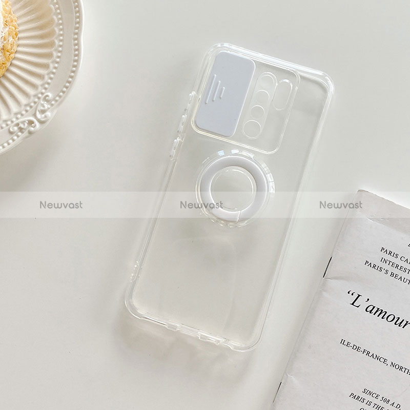 Ultra-thin Transparent TPU Soft Case Cover with Stand for Xiaomi Redmi 9 Prime India