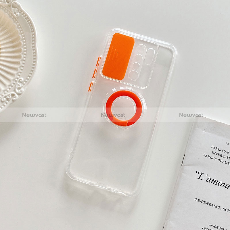 Ultra-thin Transparent TPU Soft Case Cover with Stand for Xiaomi Redmi 9 Prime India