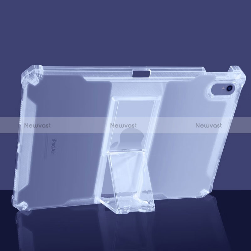 Ultra-thin Transparent TPU Soft Case Cover with Stand S01 for Apple iPad Air 3 Clear