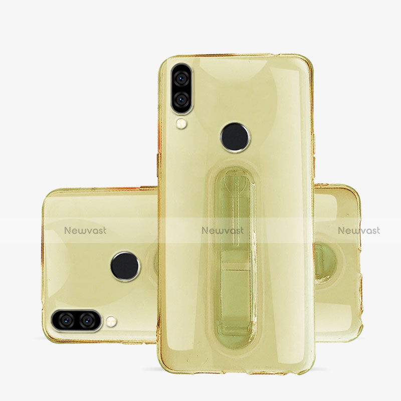 Ultra-thin Transparent TPU Soft Case Cover with Stand S01 for Huawei Nova 3e Gold