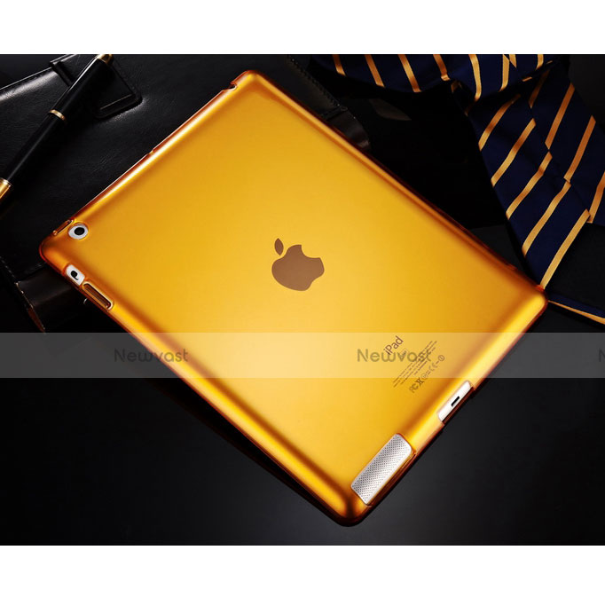 Ultra-thin Transparent TPU Soft Case for Apple iPad 2 Yellow