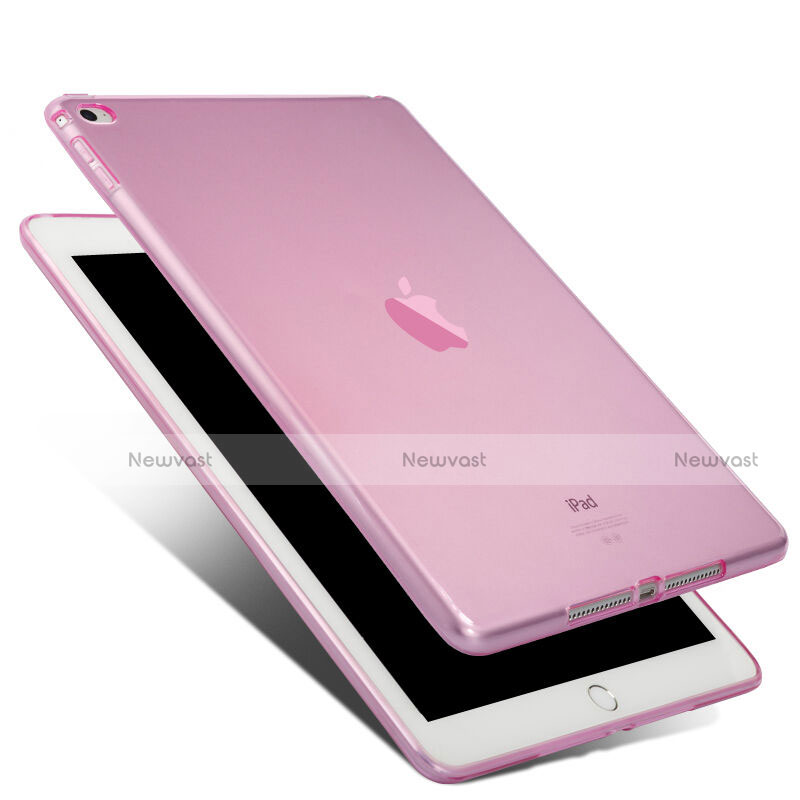 Ultra-thin Transparent TPU Soft Case for Apple iPad Air 2 Pink