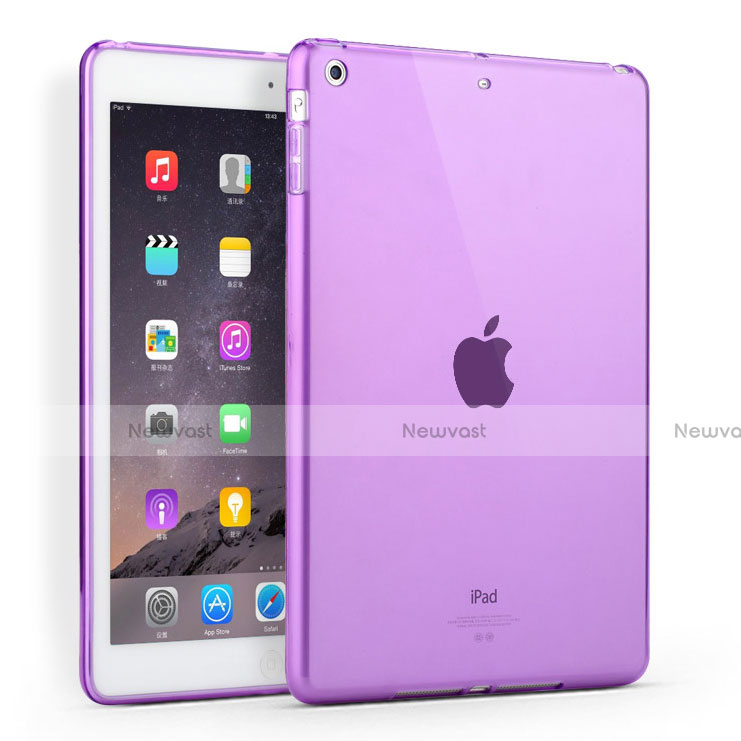 Ultra-thin Transparent TPU Soft Case for Apple iPad Air Purple